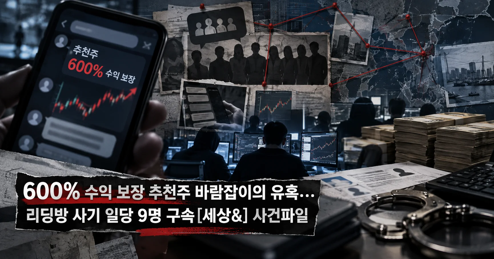 1-600% 수익 보장 리딩방 사기 대표 다큐멘터리 카드
