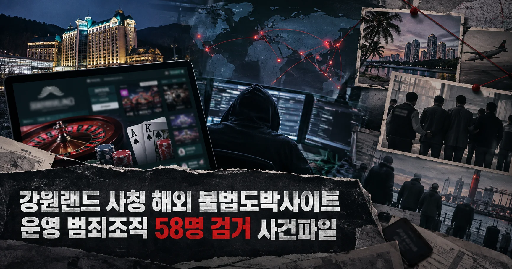 1-강원랜드 사칭 해외 불법도박사이트 운영 범죄조직 58명 검거 대표 다큐멘터리 카드