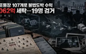 대포통장 107개로 5062억원 세탁 혐의, 현금 압수와 25억9500만원 추징보전