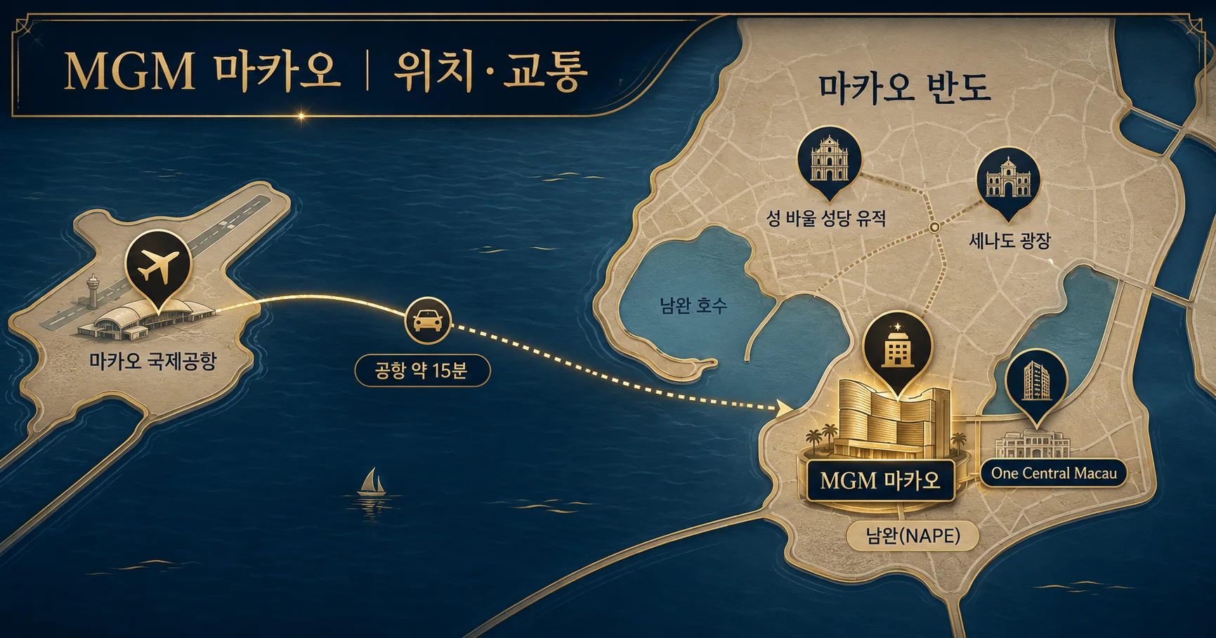 2-MGM 마카오 위치와 이동 정보