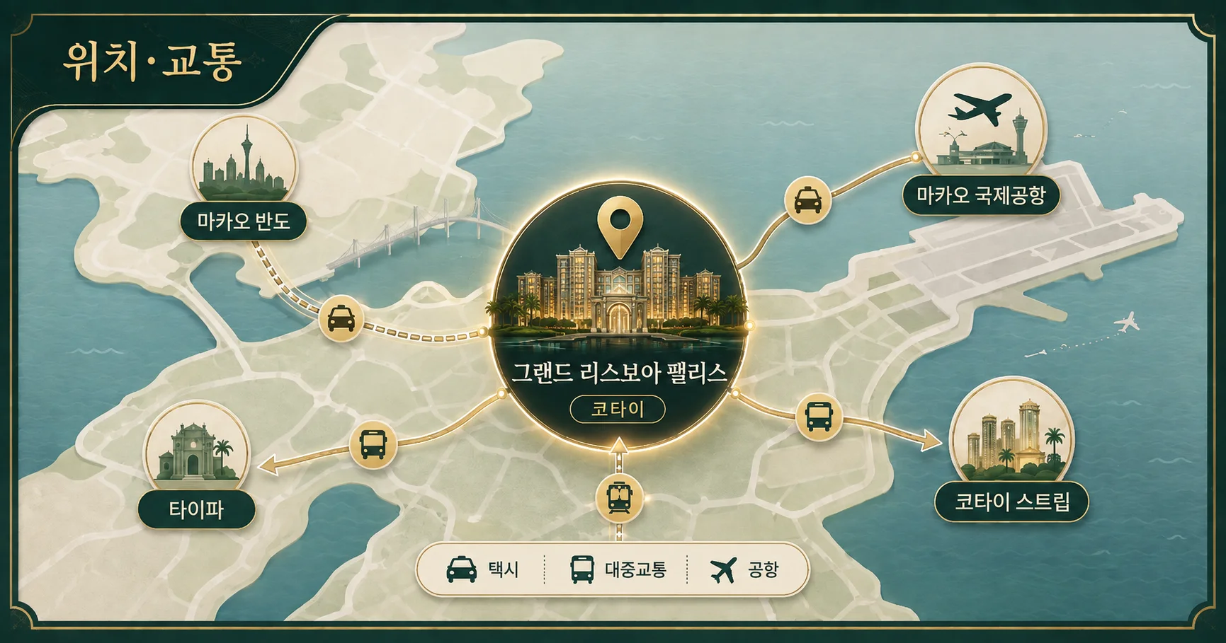 2-그랜드 리스보아 팰리스 리조트 마카오 위치와 이동 정보