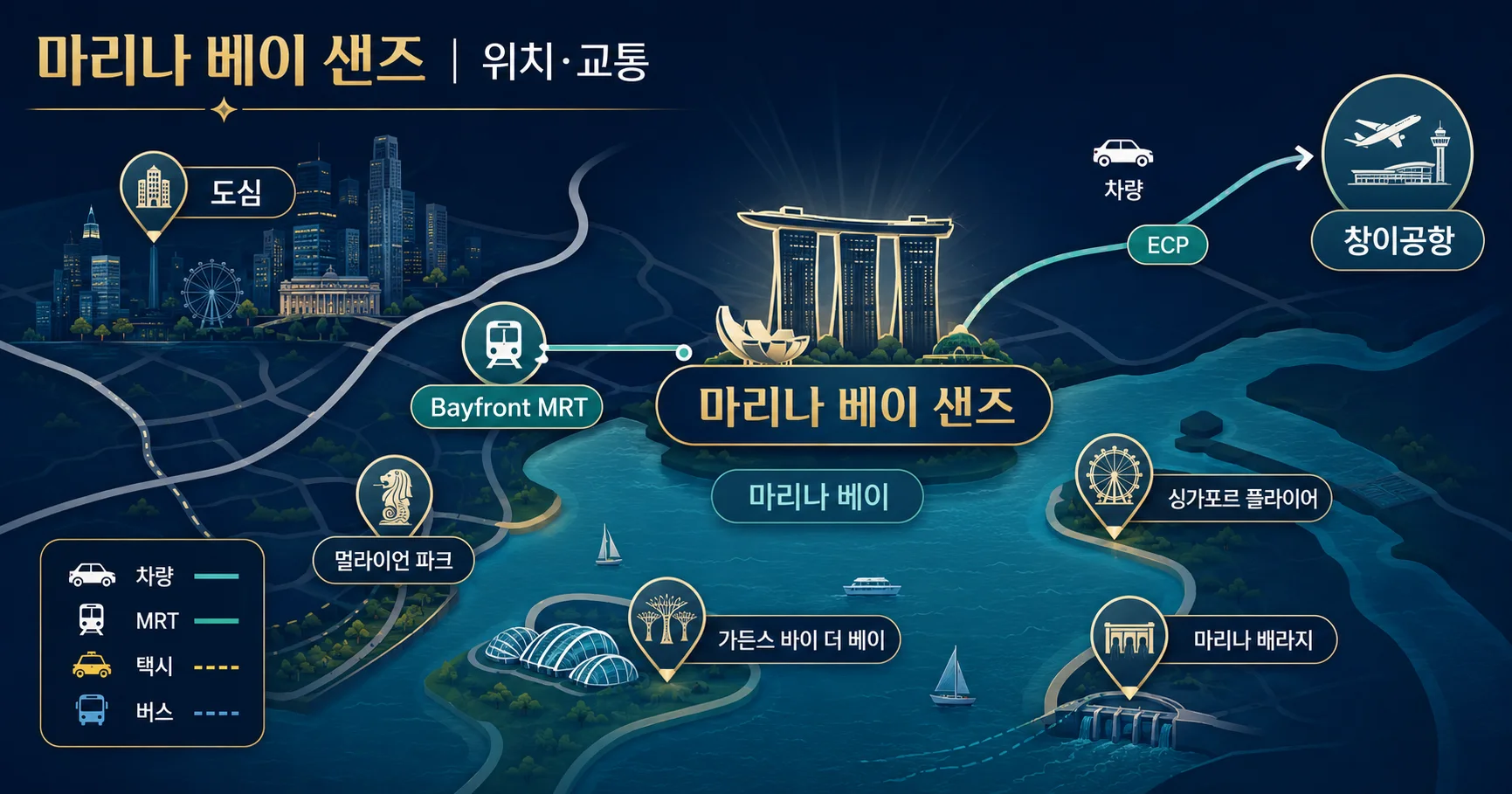 2-마리나 베이 샌즈 위치와 이동 정보