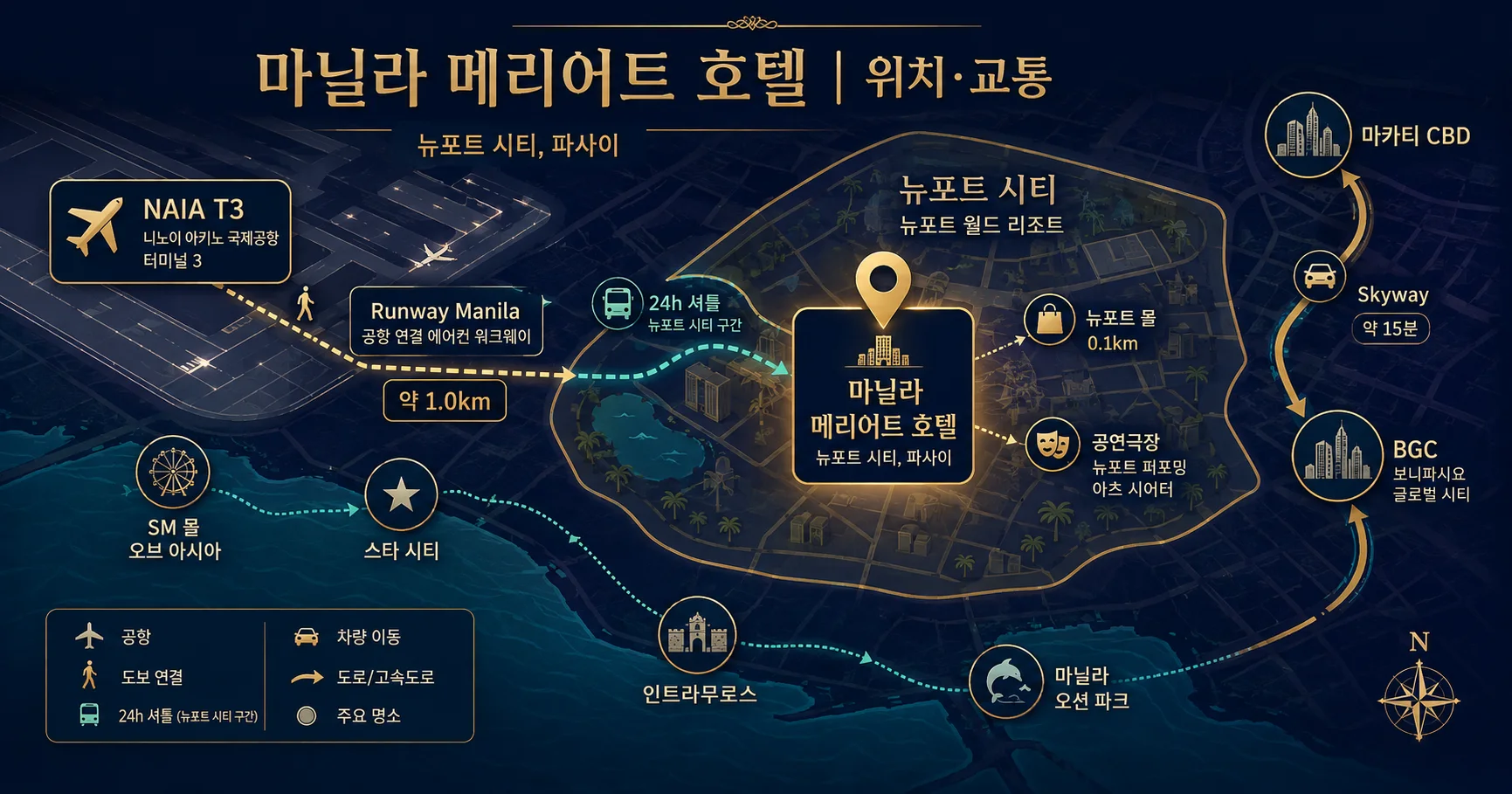 2-마닐라 메리어트 호텔 위치와 이동 정보