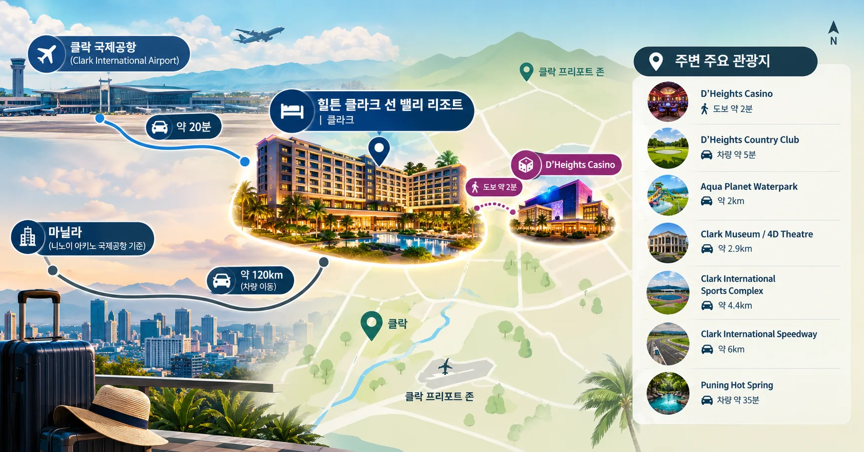 2-힐튼 클라크 선 밸리 리조트 위치와 이동 정보
