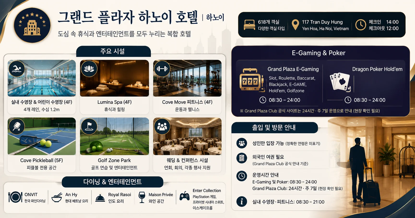 3-그랜드 플라자 하노이 호텔 시설과 출입 확인사항