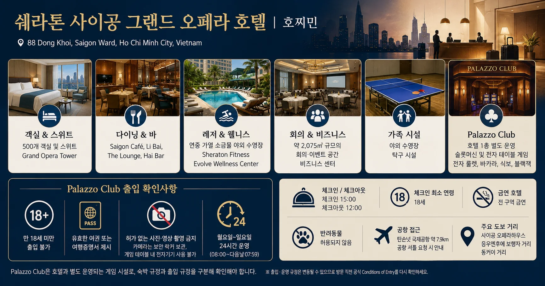 3-쉐라톤 사이공 그랜드 오페라 호텔 시설과 출입 확인사항