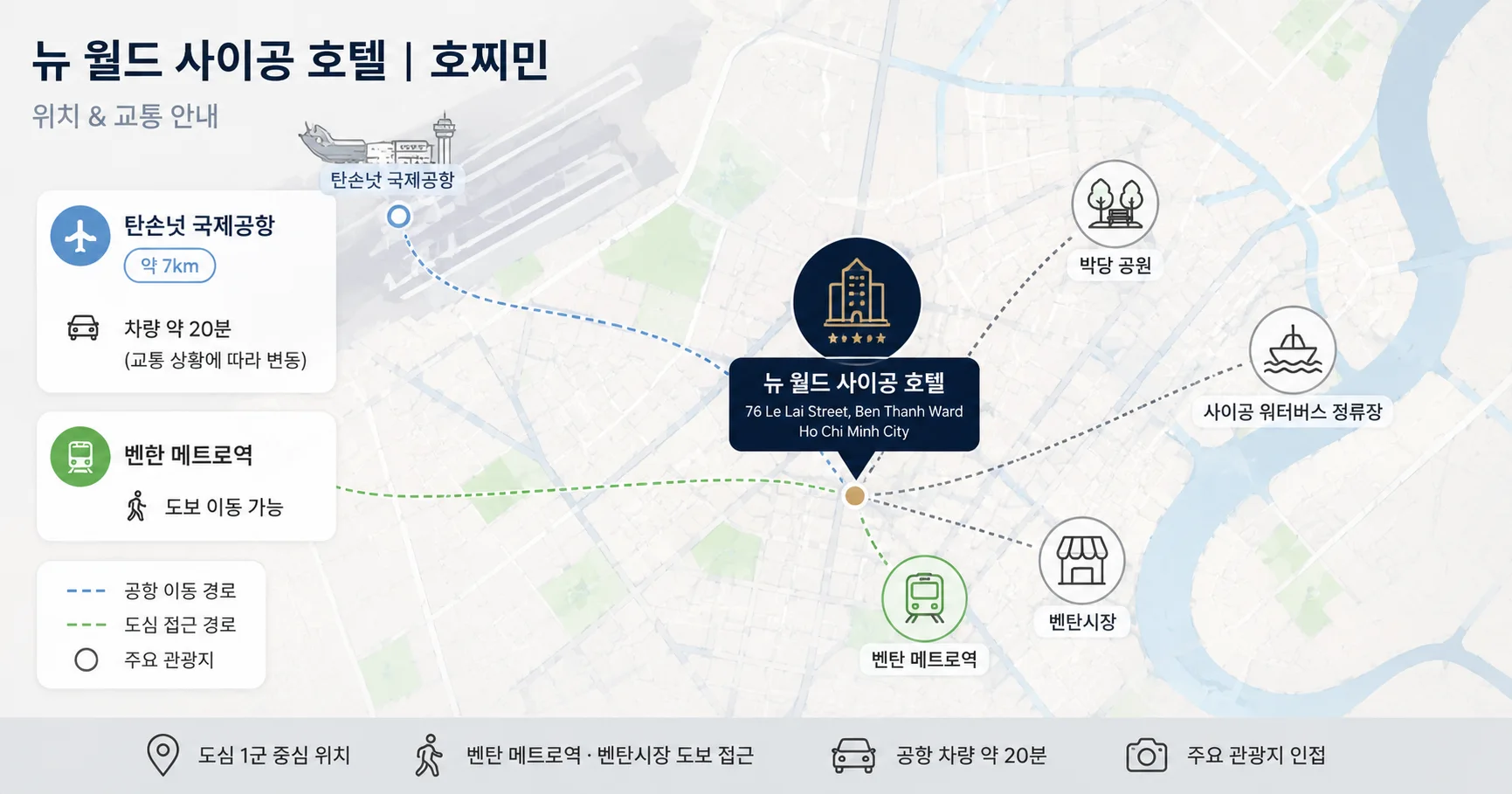 2-뉴 월드 사이공 호텔 위치와 이동 정보