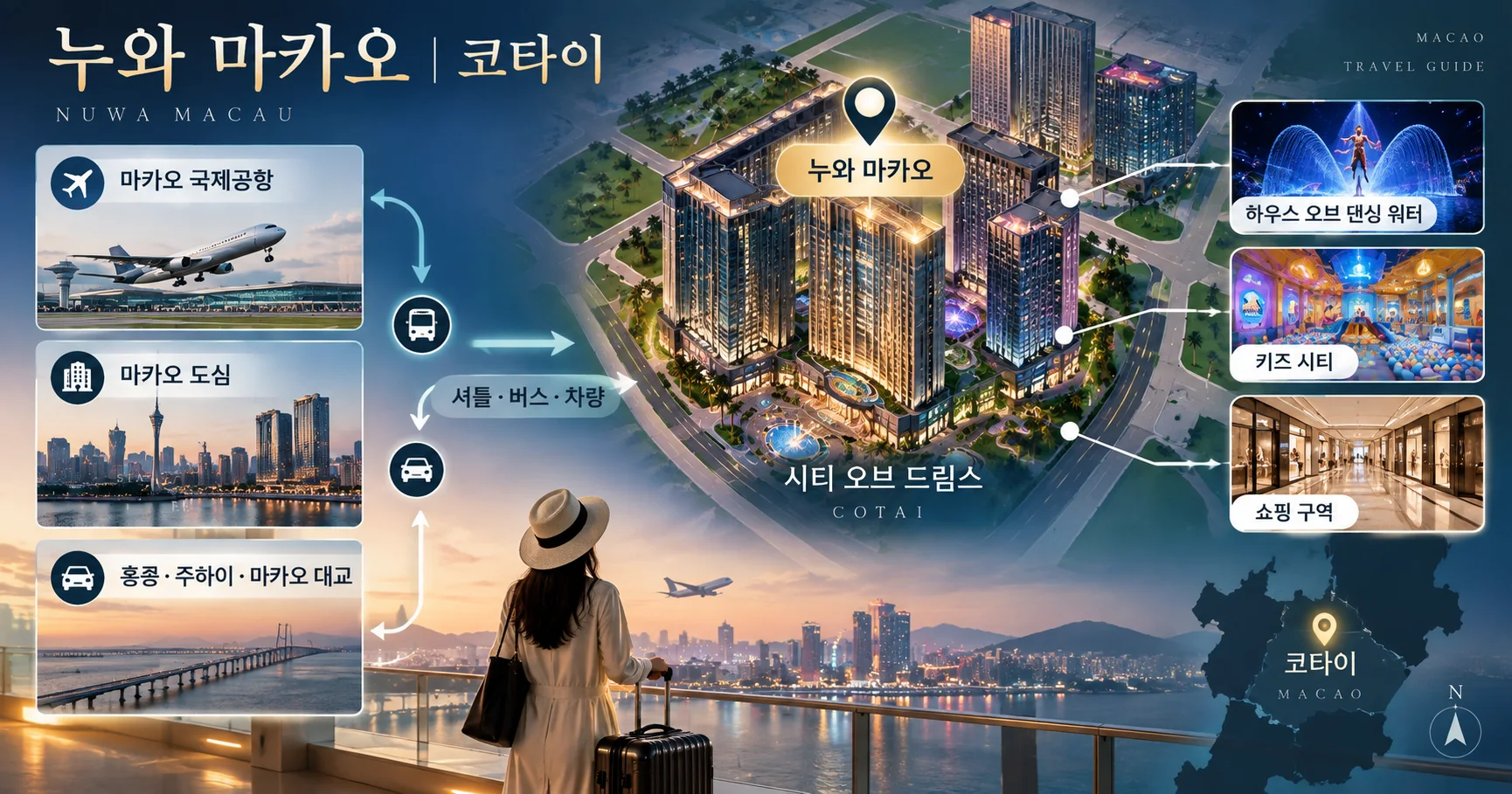 2-누와 마카오 위치와 이동 정보