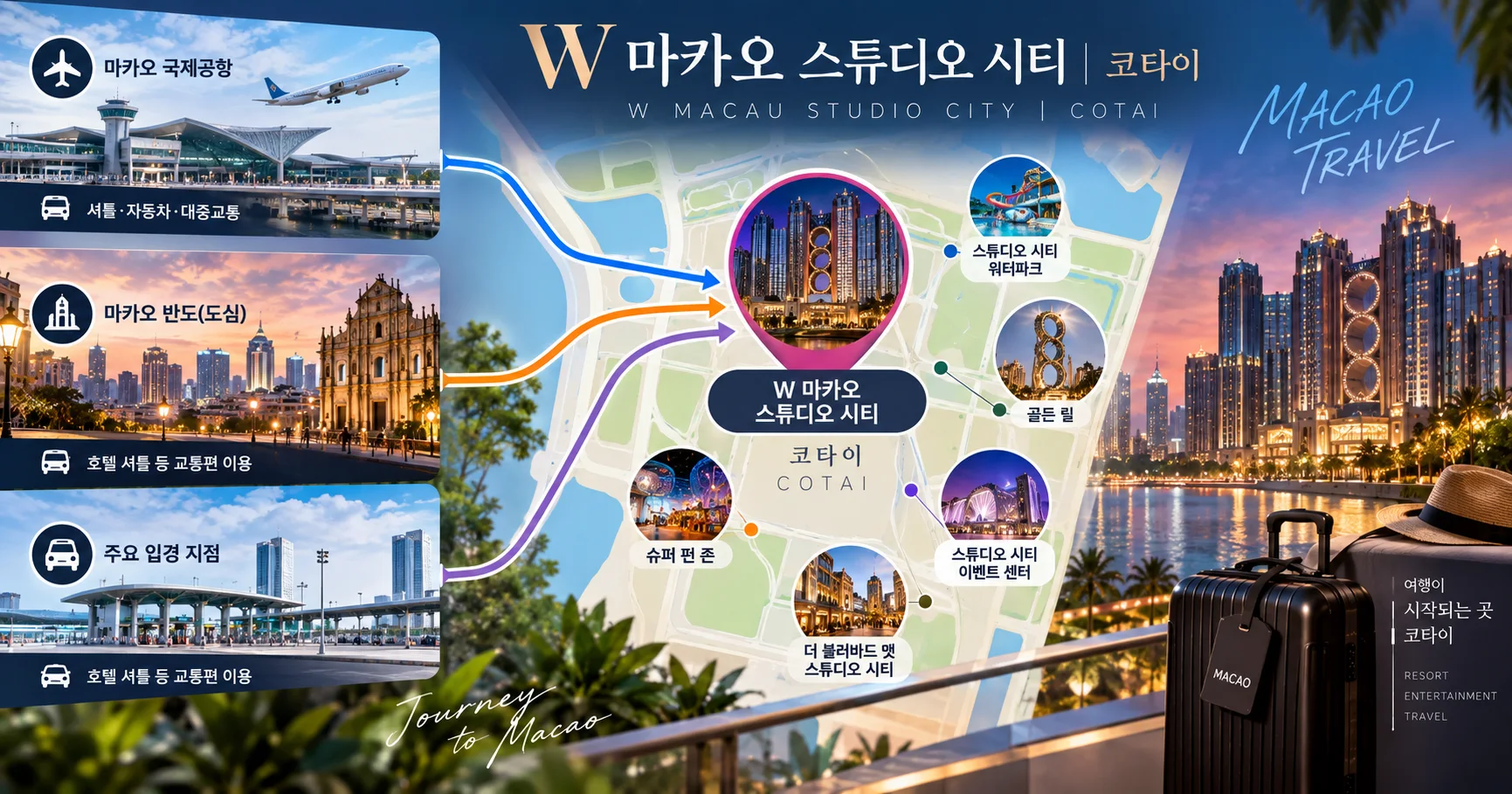 2-W 마카오 스튜디오 시티 위치와 이동 정보