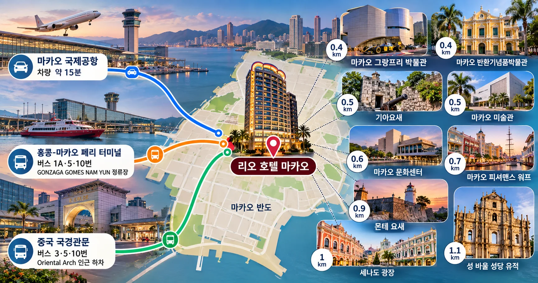 2-리오 호텔 마카오 위치와 이동 정보