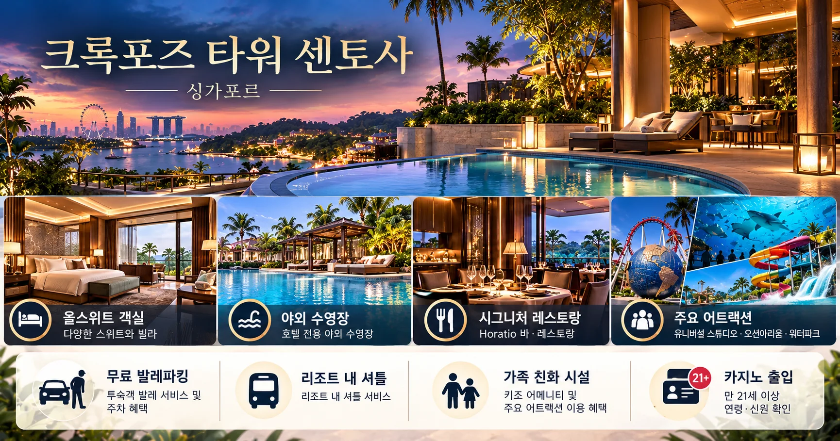 3-크록포즈 타워 시설과 출입 확인사항