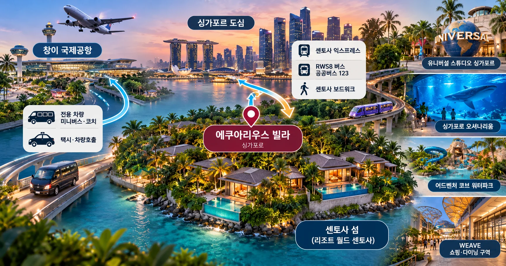 2-에쿠아리우스 빌라 위치와 이동 정보