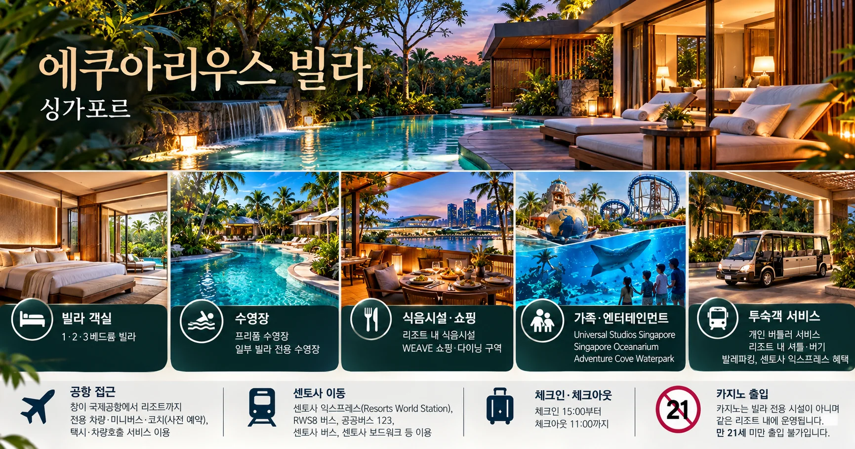 3-에쿠아리우스 빌라 시설과 출입 확인사항
