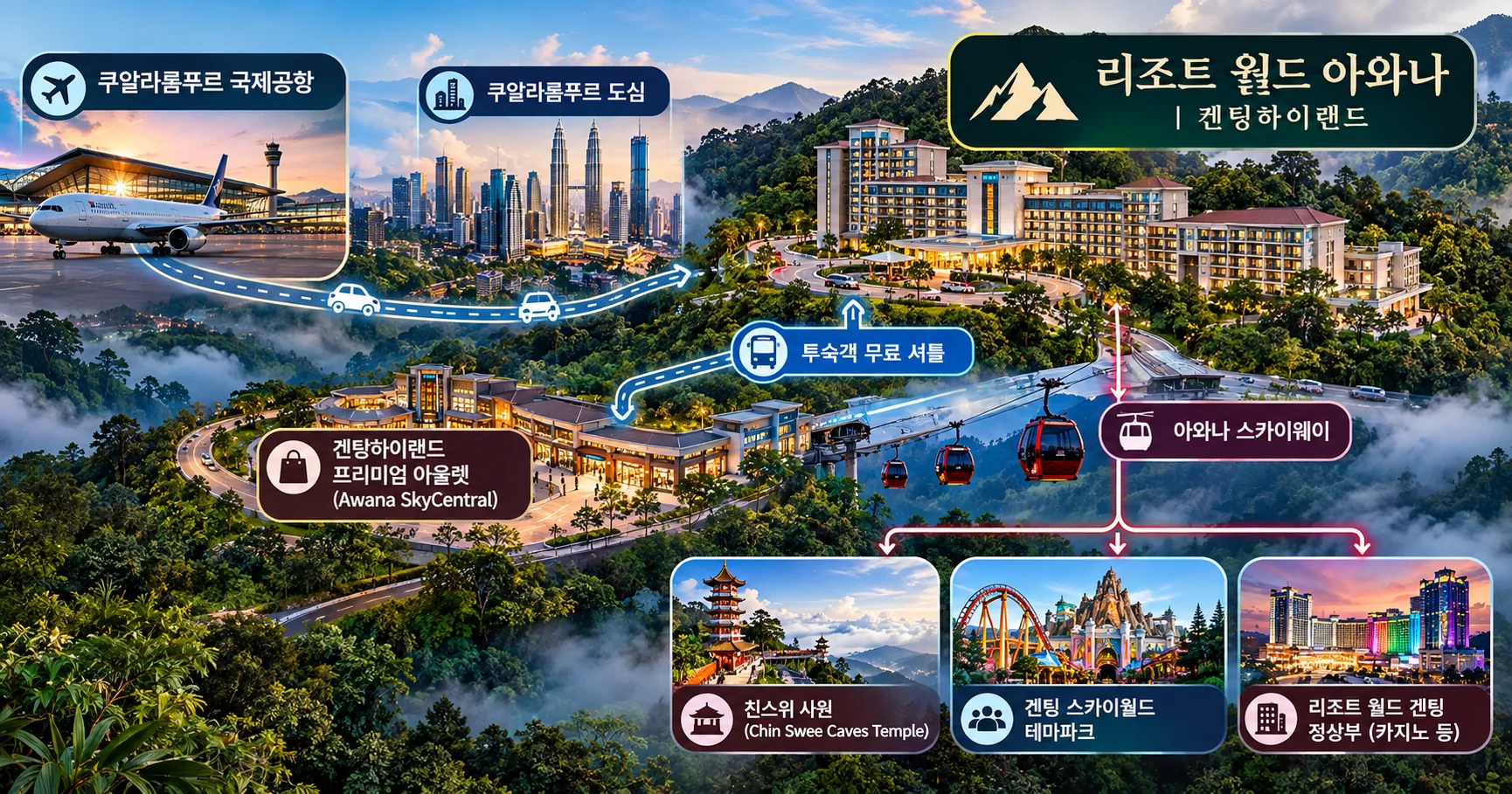2-리조트 월드 아와나 위치와 이동 정보