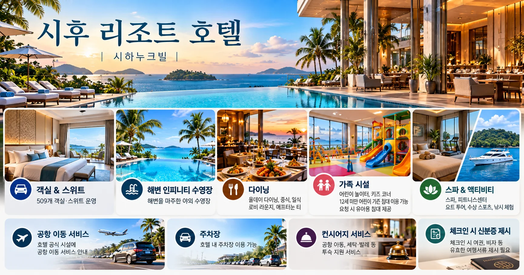 3-시후 리조트 호텔 시설과 출입 확인사항