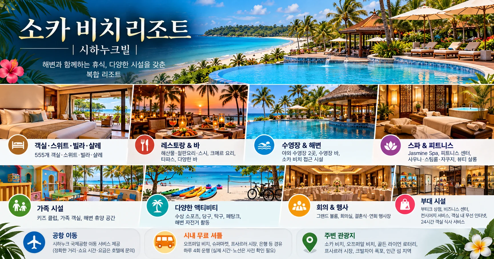 3-소카 비치 리조트 가족 시설과 카지노 출입 확인사항