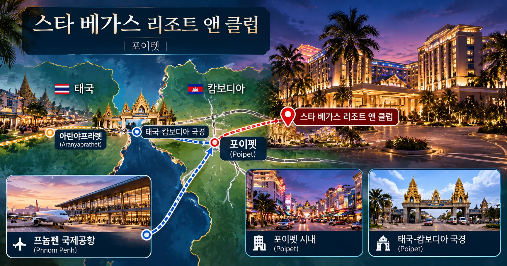 2-스타 베가스 리조트 앤 클럽 포이펫 국경 위치와 이동 정보