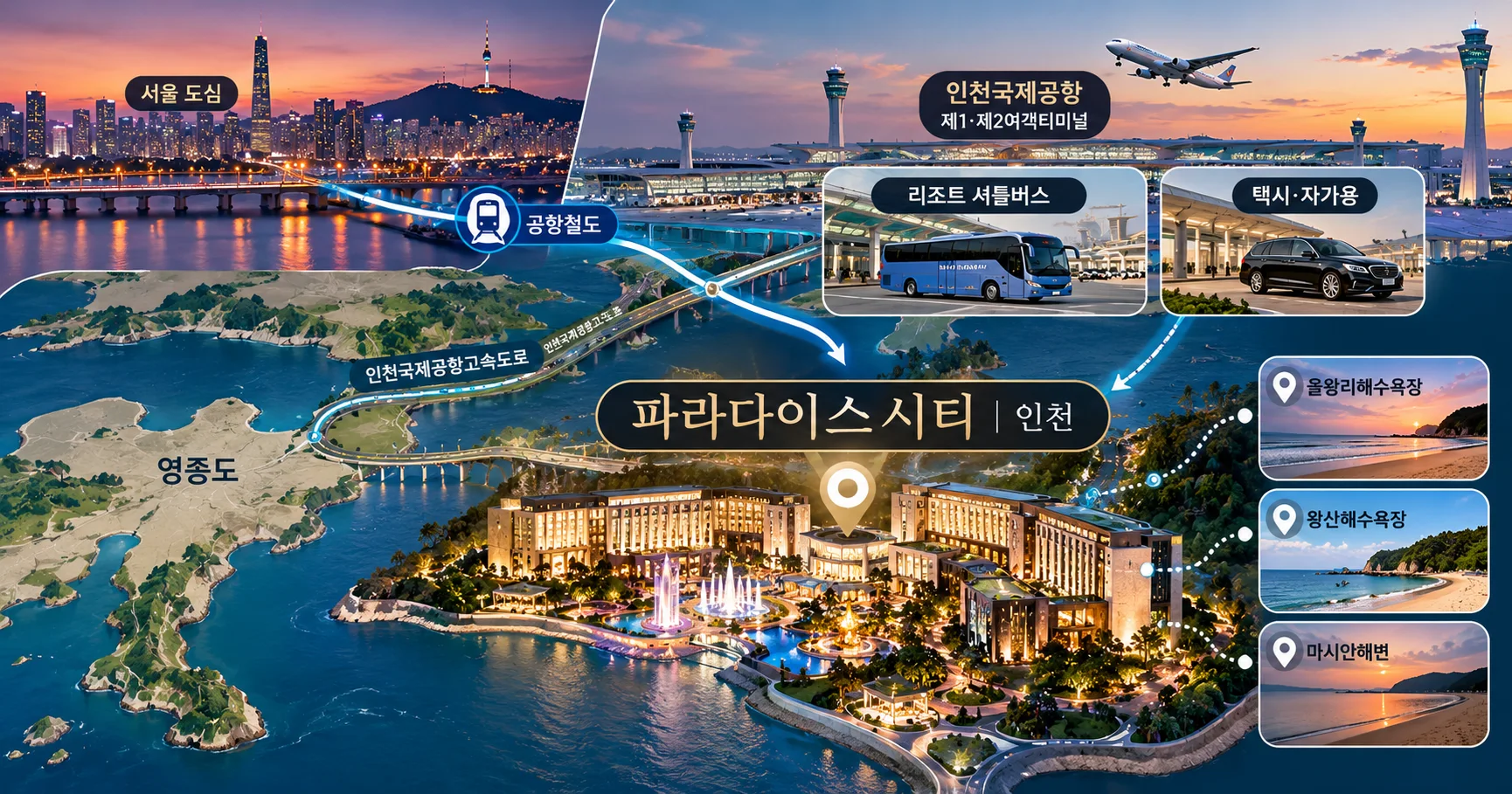 2-파라다이스시티 인천공항 위치와 셔틀 이동 정보