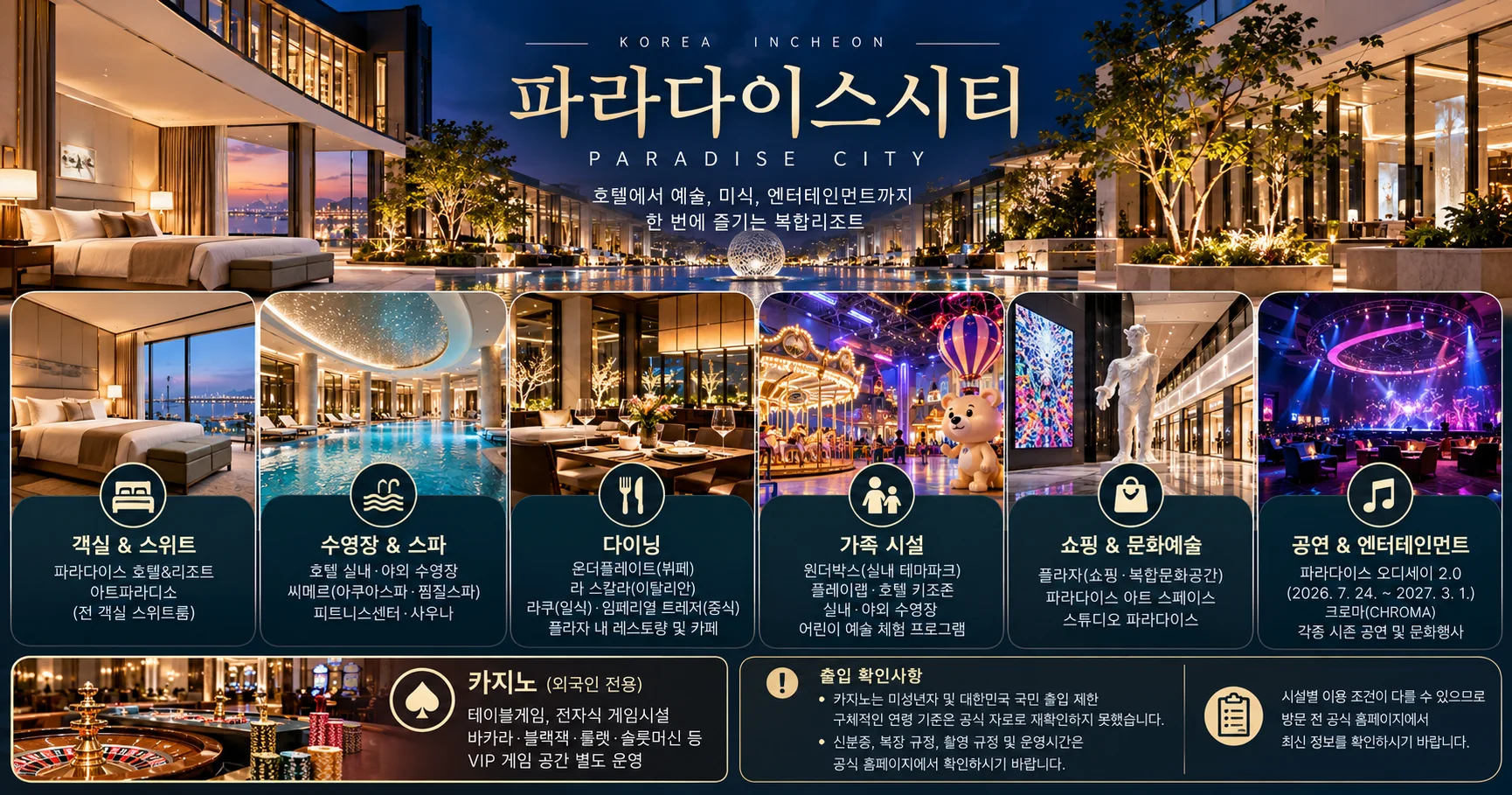 3-파라다이스시티 가족시설과 카지노 출입 확인사항