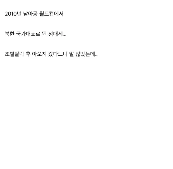정대세의 월드컵 회상