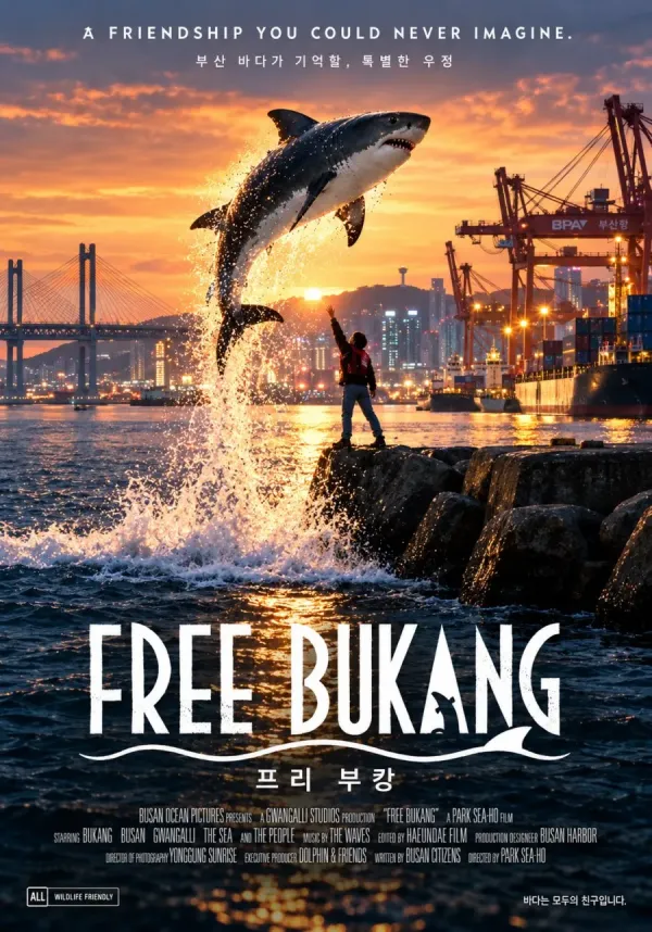 부산 바다에서 점프하는 상어